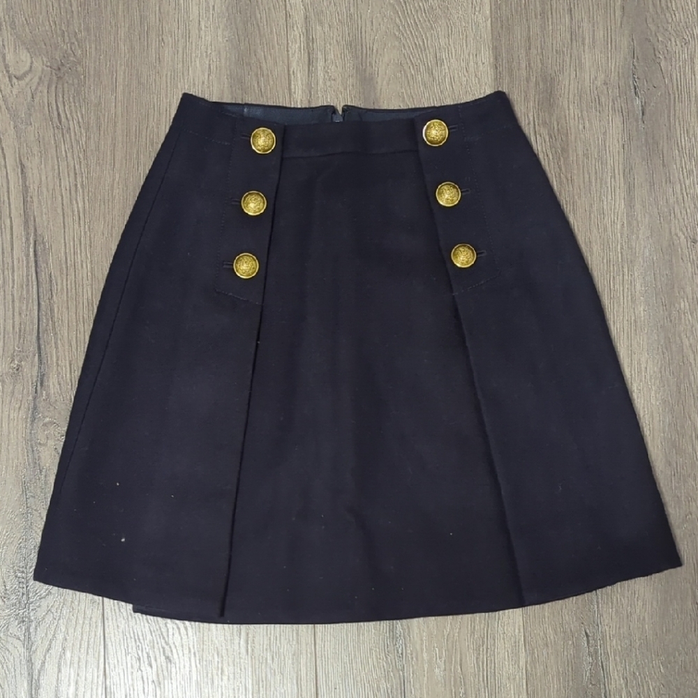 J. Crew Black and Gold Mini A-line Skirt